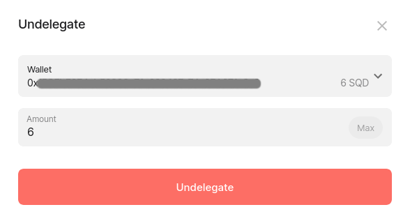 Undelegation form