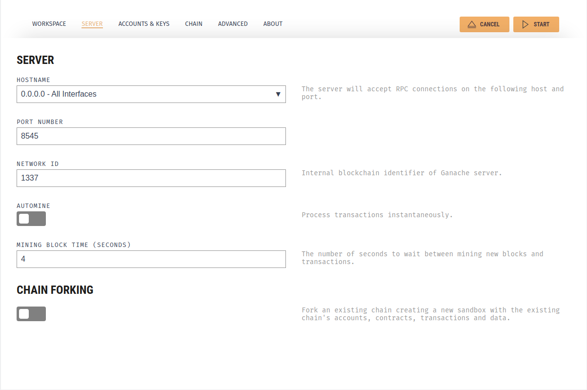 Server configuration