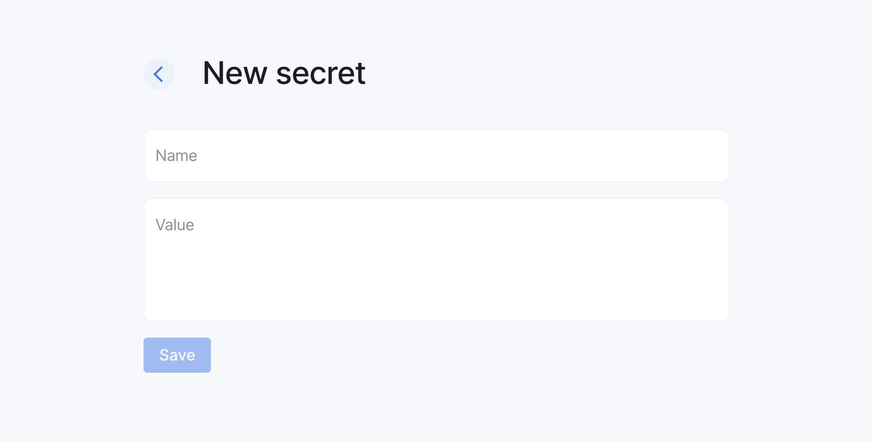 secrets tab