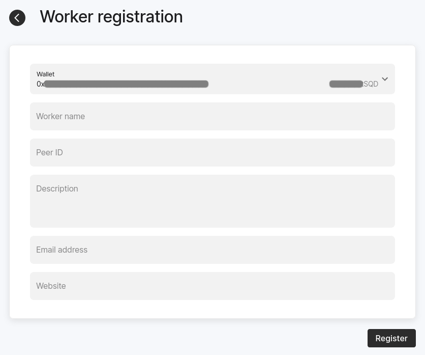 Worker registration form